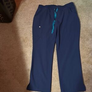 Figs women’s Dark Blue Kade with Teal Drawstring